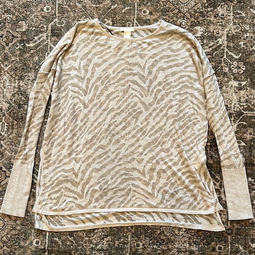 H&M Zebra Print Long Sleeve Top size S